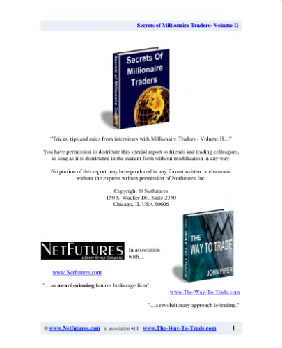 ﻿اسرار معامله گران میلیونر