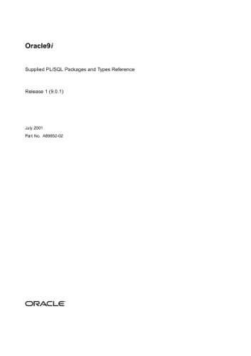 اوراکل 9i بسته ها و انواع مرجع PL SQL (بخش شماره A89852-02) (نسخه 9 0 1) (2001)