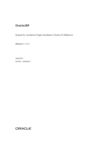 ﻿پشتیبانی از OracleJSP برای JavaServer Pages Developer[ap]s Guide and Reference (Part No A90208-01) (2001) (Release 1 1 2 3)