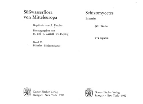 ﻿Süßwasserflora von Mitteleuropa: Schizomycetes