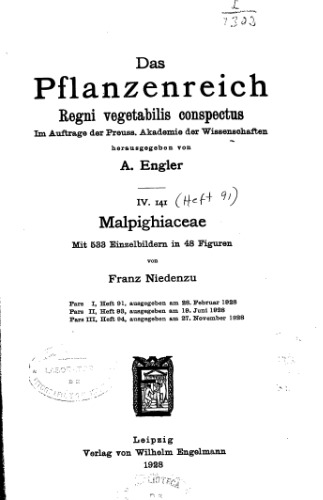﻿Pflanzenreich niedenzu malpighiaceae