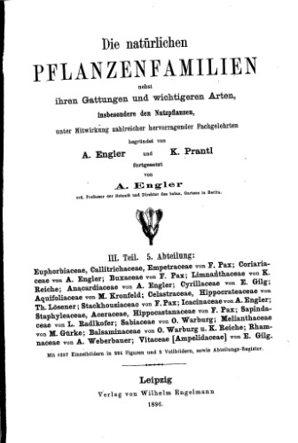 ﻿Die natürlichen PFLANZENFAMILIEN. Euphorbiaceae