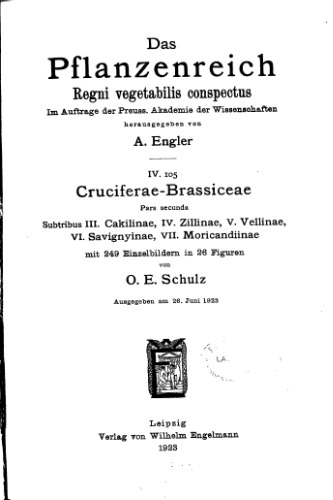 ﻿Pflanzenreich schulz cruciferae