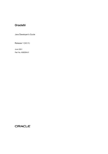 ﻿راهنمای توسعه دهندگان جاوا Oracle9i (بخش شماره A90209-01) (نسخه 9.0.1)