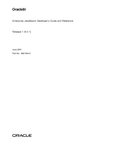 ﻿راهنمای برنامه‌نویس Oracle9i Enterprise JavaBeans و مرجع (شماره قسمت A90188-01) (نسخه 9.0.1)