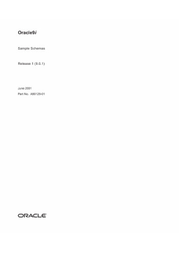﻿اوراکل 9i. طرحواره های نمونه (بخش شماره A90129-01) (نسخه 9.0.1)