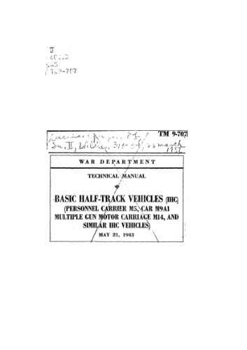 ﻿وسایل نقلیه نیمه مسیر اصلی M5/M9A1/M14 ( (راهنماهای فنی 9-707)