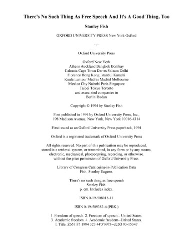 هیچ حرفی مانند گفتار آزاد وجود ندارد: و این یک چیز خوب است ، بیش از حد