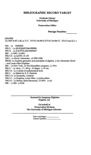 هندسه تحلیلی و اصول جبر