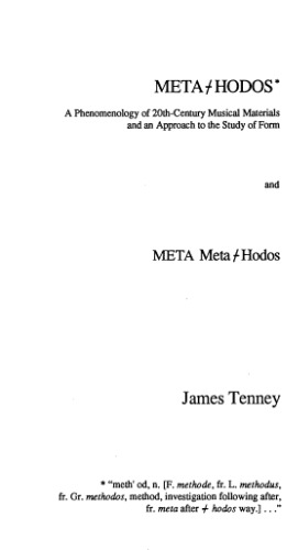 ﻿متا هدوس و متا هدوس: پدیدارشناسی مواد موسیقی قرن بیستم و رویکردی به مطالعه فرم