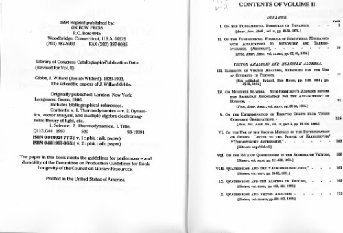 ﻿The Scientific Papers of J. Willard Gibbs Vol. 2