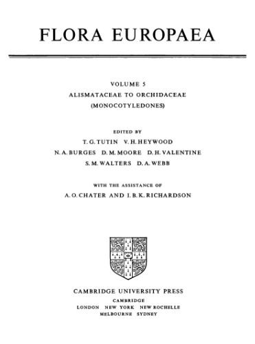 ﻿Flora Europaea، Vol. 5: Alismataceae تا Orchidaceae (مونوتوکلیدون)