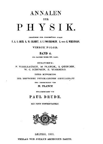 کمک به Annalen der Physik 1901-1922