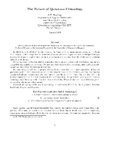 آینده کیهان شناسی کوانتومی