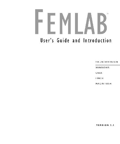 ﻿FEMLAB. راهنمای کاربر و معرفی