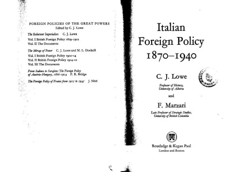 ﻿Ital Foreign Pol 1870-1940 V8