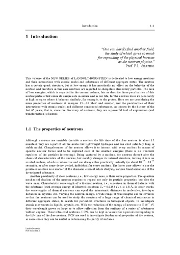 نوترونهای کم انرژی و تعامل آنها با هسته و ماده. قسمت 1