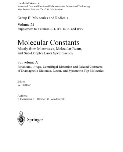 ثابت های چرخشی مولکولهای بالای دیاتوماتیک Diamagnetic ، خطی ، متقارن