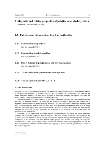 ﻿Pnictides و Chalcogenides II (Ternary Lanthanide Pnictides). قسمت ب: 1: 2: 2 ، 1: 4: 12 ، 3: 3: 4 و سایر ترکیبات نوع