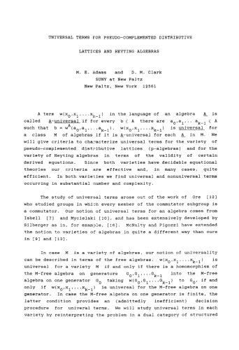﻿جبر جهانی و نظریه شبکه: مجموعه مقالات یک کنفرانس برگزار شده در چارلستون، 11 تا 14 ژوئیه، 1984