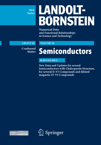 ﻿داده ها و به روز رسانی های جدید برای چندین نیمه هادی با ساختار کالکوپیریت، برای چندین ترکیب II-VI و ترکیبات مغناطیسی رقیق شده IV-VI