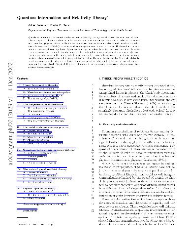 ﻿اطلاعات کوانتومی و نظریه نسبیت