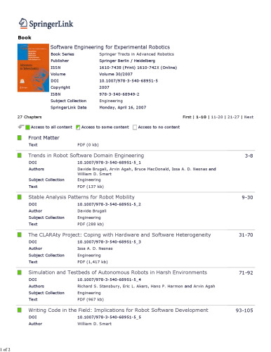 مهندسی نرم افزار برای رباتیک تجربی