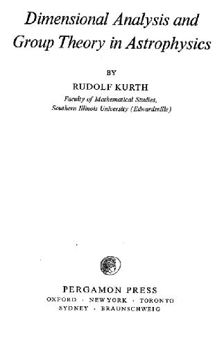 تحلیل ابعادی و نظریه گروهی در اخترفیزیک