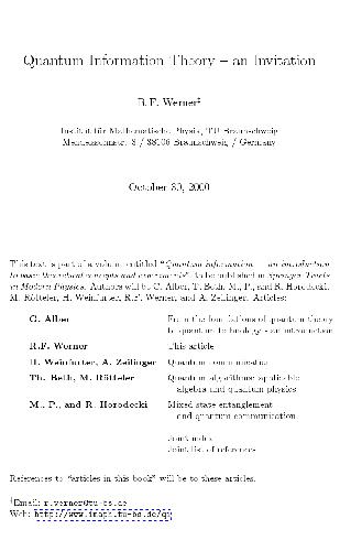 ﻿نظریه اطلاعات کوانتومی یک دعوت