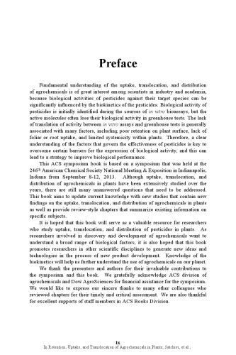 ﻿حفظ، جذب و انتقال مواد شیمیایی کشاورزی در گیاهان