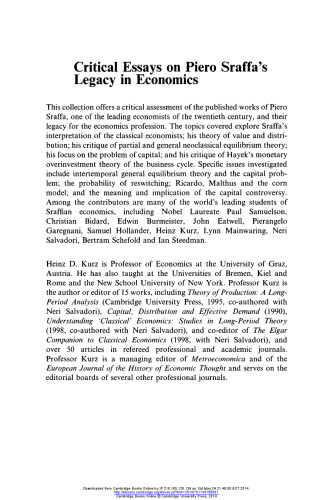 ﻿مقاله های انتقادی درباره میراث پیرو اسرافا در اقتصاد