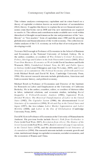 سرمایه داری معاصر و بحران های آن: ساختار اجتماعی نظریه انباشت قرن بیست و یکم