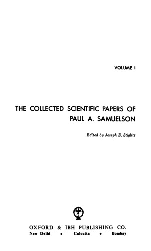 ﻿مقالات علمی گردآوری شده Paul A. Samuelson ، جلد اول