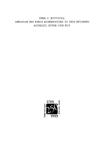 ﻿ابراهیم ابن اسراس Commentare zu den Büchern Kohelet, Ester und Rut