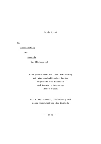 ﻿حذف خطر در قمار: یک رساله مبتنی بر علمی برای عموم مردم