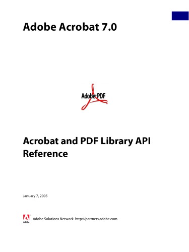 Adobe Acrobat 7 - Acrobat و مرجع API کتابخانه PDF
