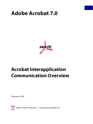 ﻿Adobe Acrobat 7 - Acrobat Interapplication Communication خلاصه