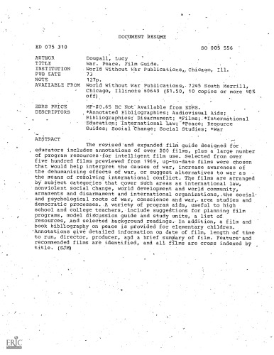 ﻿جنگ. صلح. راهنمای فیلم