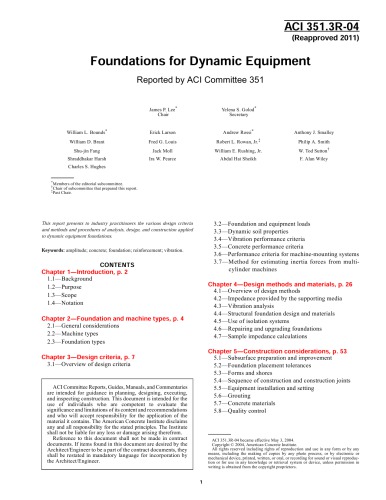 ACI 351.3R-04: مبانی تجهیزات پویا (تایید شده 2011)