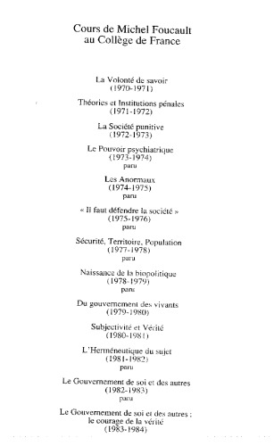 ﻿دولت خود و دیگران: دوره در کالج فرانسه (1982-1983)