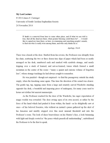 ﻿آخرین سخنرانی من