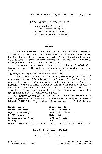 ﻿چهارمین جشنواره هندسه، بوداپست