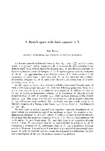 ﻿فضای Banach با ثابت پایه > 1