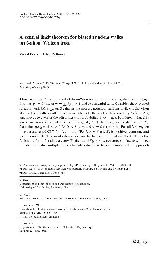 ﻿قضیه حد مرکزی پیاده روی تصادفی مغرضانه روی درختان گالتون-واتسون