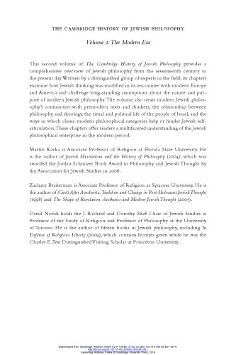 تاریخچه فلسفه یهود در کمبریج: دوران مدرن (جلد 2)