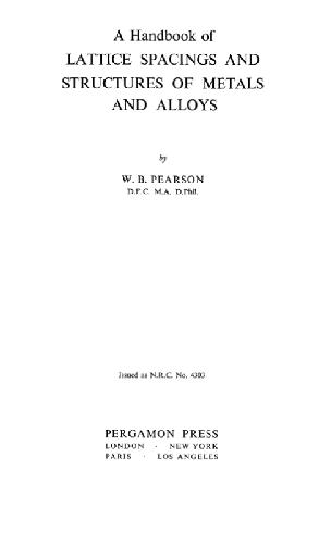 ﻿کتاب راهنمای فاصله‌های شبکه و ساختار فلزات و آلیاژها