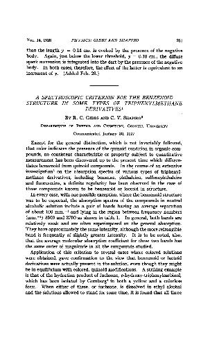معیار طیف سنجی برای ساختار بنزوئید در برخی از مشتقات تری فنیل متان