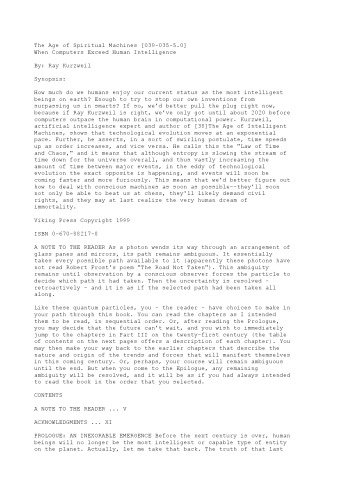 عصر ماشینهای معنوی: وقتی کامپیوترها از هوش انسانی فراتر می روند