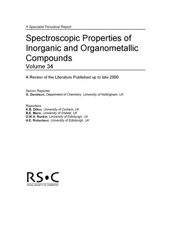 ﻿خواص طیف سنجی ترکیبات معدنی و آلی فلزی جلد 34