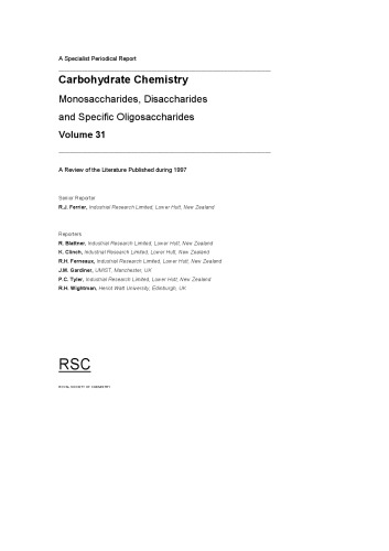 ﻿مونوساکاریدها، دی ساکاریدها و الیگوساکاریدهای خاص شیمی کربوهیدرات جلد 31